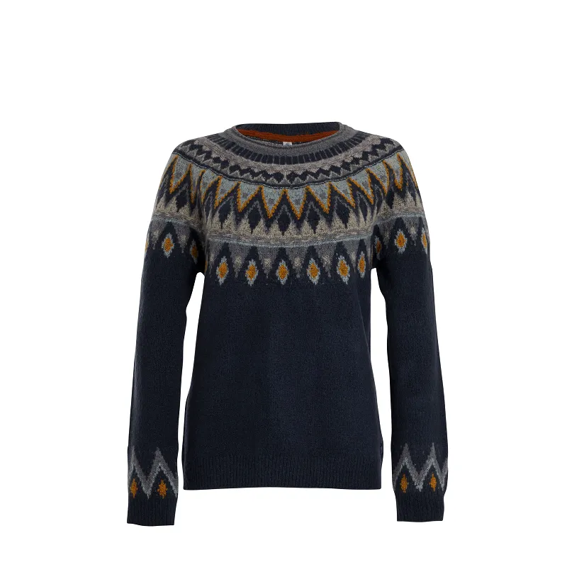 Weird Fish Womens Liza Fair Isle Jumper Navy